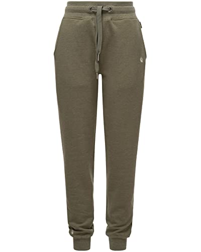 Navahoo Damen Jogginghose Freizeithose Tainingshose Sporthose Yogahose mit Taschen B912 [B912-Schmusek.-Olive-Melange-Gr.XS] von Navahoo