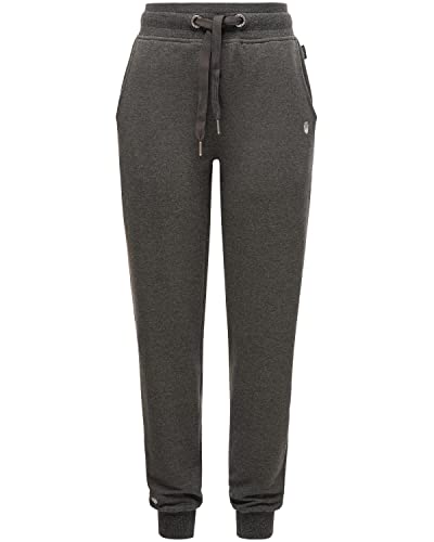 Navahoo Damen Jogginghose Sweathose Sporthose Relaxhose Schmusekätzchen Dark Grey Melange Gr. M von Navahoo