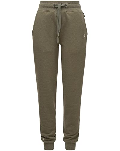 Navahoo Damen Jogginghose Sweathose Sporthose Relaxhose Schmusekätzchen Dusty Olive Melange Gr. M von Navahoo