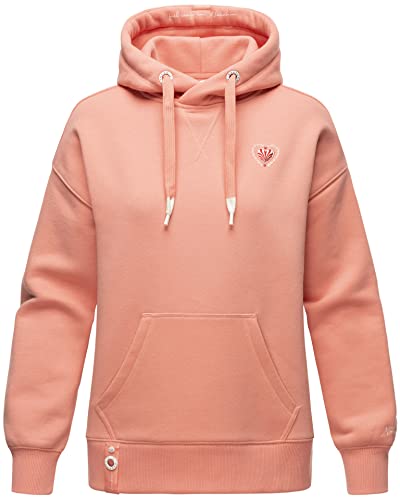 Navahoo Damen Kapuzenpullover Sweatshirt Hoodie Pullover mit Kapuze B800 [B800 - Apricot Größe L - Gr. 40] von Navahoo