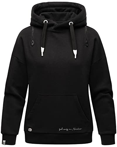 Navahoo Damen Kapuzenpullover Sweatshirt Hoodie Sweater mit Kapuze B901 [B901-Zuckerbaer-Schwarz-Gr.XL] von Navahoo