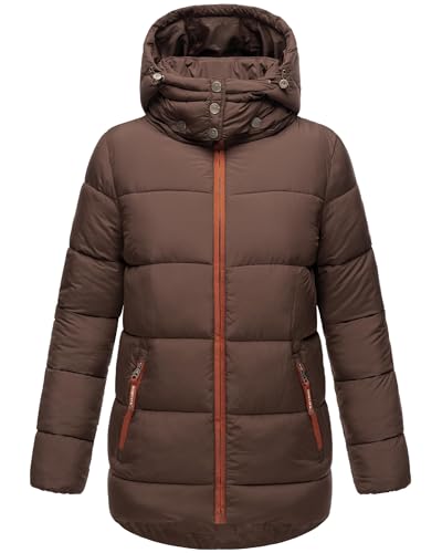 Navahoo Damen Kurze Winterjacke Steppjacke warm mit Abnehmbarer Kapuze Wattewölkchen Dark Choco Gr. M Navahoo Damen Kurze Winterjacke Steppjacke warm mit Abnehmbarer Kapuze Wattewölkchen Dark Choco Gr. M von Navahoo