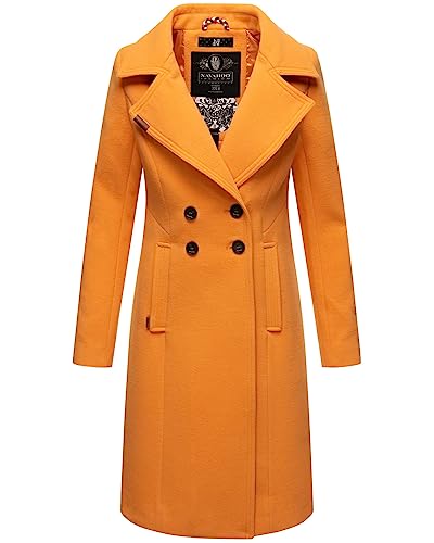 Navahoo Damen Mantel Trenchcoat Winterjacke Wintermantel B661 [B661-Wool-Apricot-Sorbet-Gr.M] von Navahoo