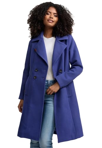 Navahoo Damen Mantel Trenchcoat Winterjacke Wintermantel B661 [B661-Wool-Blue-Violet-Gr.3XL] von Navahoo