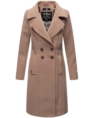 Navahoo Damen Mantel Trenchcoat Winterjacke Wintermantel B661 [B661-Wool-Taupe-Gr.3XL] von Navahoo