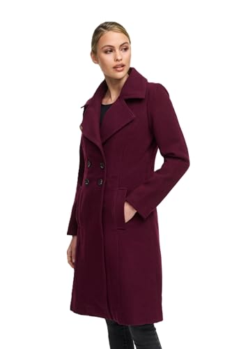 Navahoo Damen Mantel Trenchcoat Winterjacke Wintermantel B661 [B661-Wool-Wine-Gr.XXL] von Navahoo