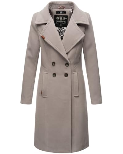 Navahoo Damen Mantel Trenchcoat Winterjacke Wintermantel B661 [B661-Wool-Zink-Grau-Gr.L] von Navahoo