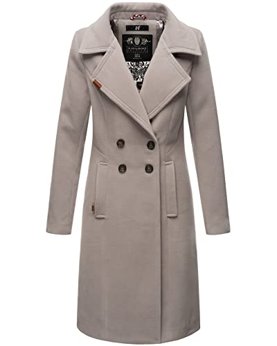 Navahoo Damen Mantel Trenchcoat Winterjacke Wintermantel B661 [B661-Wool-Zink-Grau-Gr.XL] von Navahoo