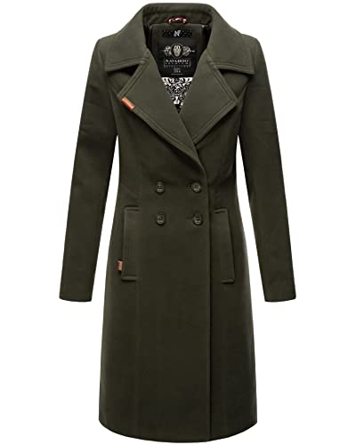 Navahoo Damen Mantel Trenchcoat Winterjacke Wintermantel B661 [B661-Wooly-Dunkegrün-Gr.3XL] von Navahoo