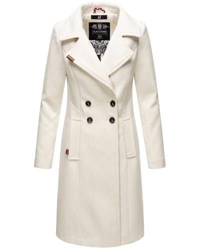Navahoo Damen Mantel Trenchcoat Winterjacke Wintermantel B661 [B661-Wooly-Offwhite-Gr.L] von Navahoo