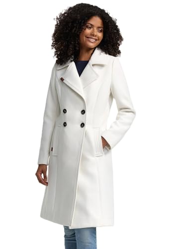 Navahoo Damen Mantel Trenchcoat Winterjacke Wintermantel B661 [B661-Wooly-Offwhite-Gr.XL] von Navahoo