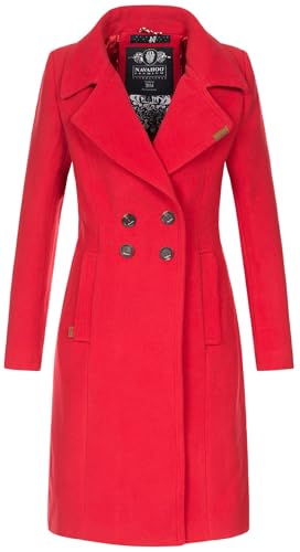 Navahoo Damen Mantel Trenchcoat Winterjacke Wintermantel B661 [B661-Wooly-Rot-Gr.3XL] von Navahoo