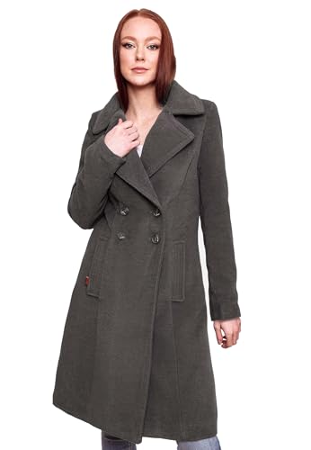 Navahoo Damen Mantel Trenchcoat Winterjacke Wintermantel B661 [B661-Wooly-Anthrazit-Gr.XS] von Navahoo