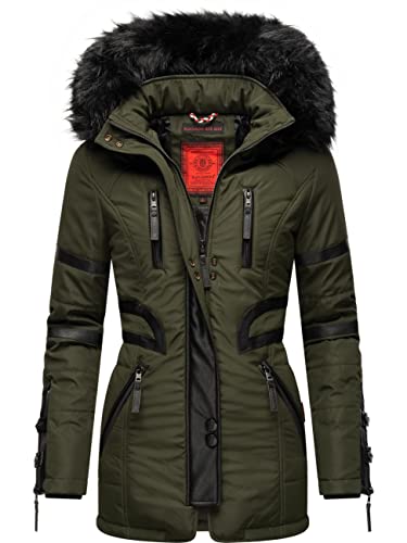 Navahoo Damen Mantel Winterjacke Kurzmantel Moon Olive Gr. S von Navahoo