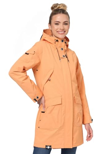 Navahoo Damen Parka Übergangsjacke mit Kapuze Frühlings Jacke B920 [B920 - Apricot-So Größe 3XL - Gr. 46] von Navahoo