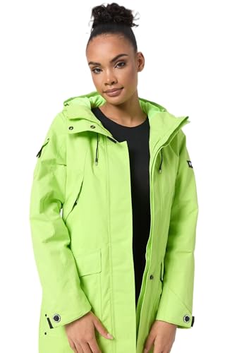 Navahoo Damen Parka Übergangsjacke mit Kapuze Frühlings Jacke B920 [B920 - Neon-Green Größe XS - Gr. 34] von Navahoo