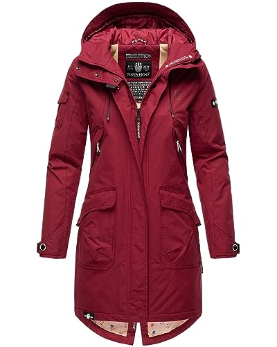 Navahoo Damen Parka Übergangsjacke mit Kapuze Frühlings Jacke B920 [B920 - Rot Größe L - Gr. 40] von Navahoo