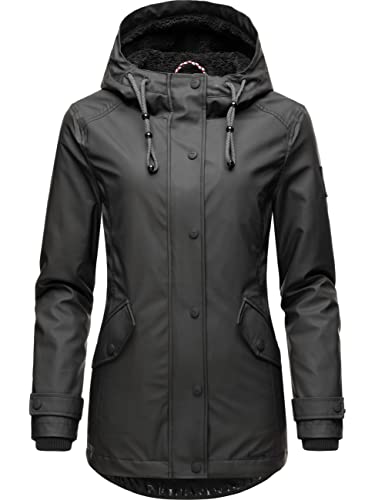 Navahoo Damen Winterjacke Kurze Regenjacke wasserdicht warm gefüttert mit Kapuze Lindraa Black Gr. M von Navahoo