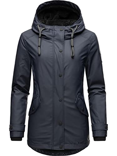 Navahoo Damen Winterjacke Kurze Regenjacke wasserdicht warm gefüttert mit Kapuze Lindraa Navy Gr. 3XL von Navahoo