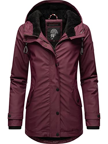 Navahoo Damen Winterjacke Kurze Regenjacke wasserdicht warm gefüttert mit Kapuze Lindraa Wine Gr. XS von Navahoo