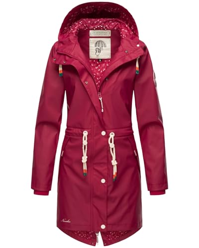 Navahoo Damen Regenjacke Parka Regenmantel mit Kapuze B919 [B919-Fuchsia-Größe XS-Gr. 34] von Navahoo