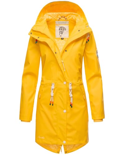 Navahoo Damen Regenjacke Parka Regenmantel mit Kapuze B919 [B919-Gelb-Größe L-Gr. 40] von Navahoo