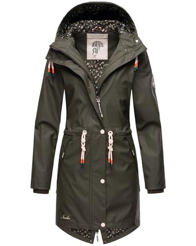 Navahoo Damen Regenjacke Parka Regenmantel mit Kapuze B919 [B919-Olive-Größe S-Gr. 36] von Navahoo