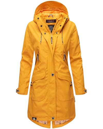 Navahoo Damen Regenjacke Regenmantel mit Kapuze Wasserabweisend B939 [B939-Schötch-A-Yellow-Gr.XS] von Navahoo