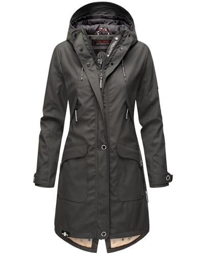 Navahoo Damen Regenjacke Regenmantel mit Kapuze Wasserabweisend B939 [B939-Schötch-Anthrazit-Gr.S] von Navahoo