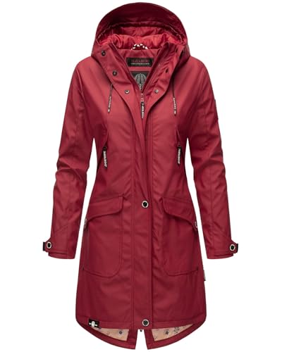 Navahoo Damen Regenjacke Regenmantel mit Kapuze Wasserabweisend B939 [B939-Schötch-Blood-Gr.S] von Navahoo