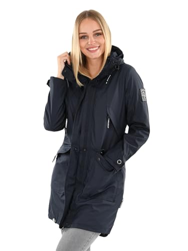 Navahoo Damen Regenjacke Regenmantel mit Kapuze Wasserabweisend B939 [B939-Schötch-Navy-Gr.S] von Navahoo
