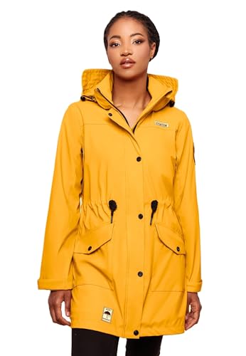 Navahoo Damen Softshell Jacke Winterjacke wasserabweisend Outdoor lang B678 [B678-Deik-Amber-Yellow-Gr.XXL] von Navahoo
