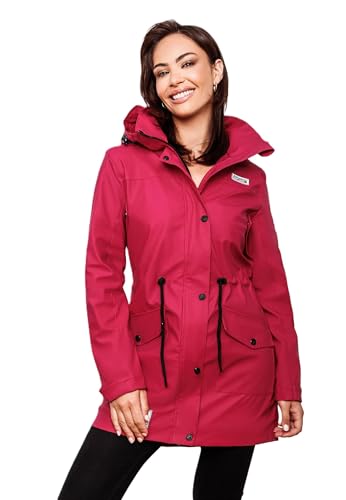 Navahoo Damen Softshell Jacke Winterjacke wasserabweisend Outdoor lang B678 [B678-Deik-Fuchsia-Gr.XS] von Navahoo