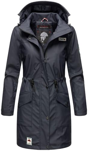 Navahoo Damen Softshell Jacke Winterjacke wasserabweisend Outdoor lang B678 [B678-Deik-Navy-Gr.M] von Navahoo
