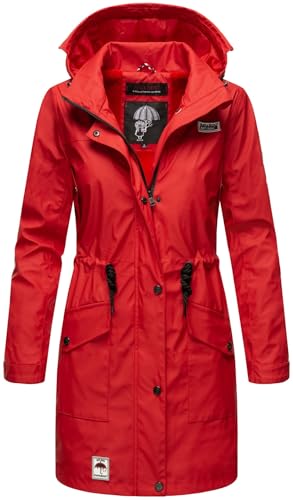 Navahoo Damen Softshell Jacke Winterjacke wasserabweisend Outdoor lang B678 [B678-Deik-Rot-Gr.L] von Navahoo