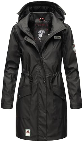 Navahoo Damen Softshell Jacke Winterjacke wasserabweisend Outdoor lang B678 [B678-Deik-Schwarz-Gr.M] von Navahoo