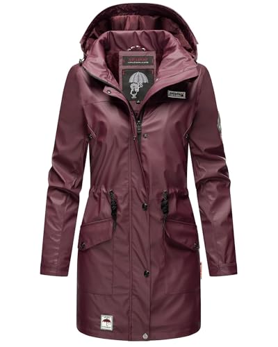 Navahoo Damen Softshell Jacke Winterjacke wasserabweisend Outdoor lang B678 [B678-Deik-Wine-Gr.M] von Navahoo