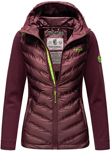 Navahoo Damen Fleece Hybrid Jacke Wanderjacke Kapuzenjacke B852 [B852-Nimm-Aubergine-Gr.M] von Navahoo