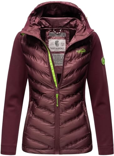 Navahoo Damen Fleece Hybrid Jacke Wanderjacke Kapuzenjacke B852 [B852-Nimm-Aubergine-Gr.S] von Navahoo