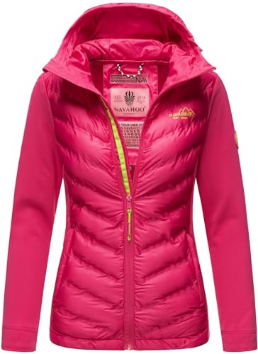 Navahoo Damen Fleece Hybrid Jacke Wanderjacke Kapuzenjacke B852 [B852-Nimm-Pink-Gr.M] von Navahoo