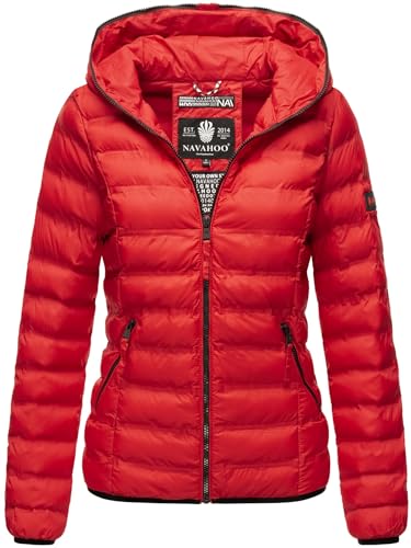 Navahoo Damen Stepp Jacke Übergangsjacke gesteppt B859 [B859-Neevi-Rot-Gr.XS] von Navahoo