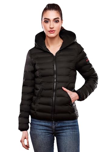 Navahoo Damen Stepp Jacke Übergangsjacke gesteppt B859 [B859-Neevi-Schwarz-Gr.M] von Navahoo