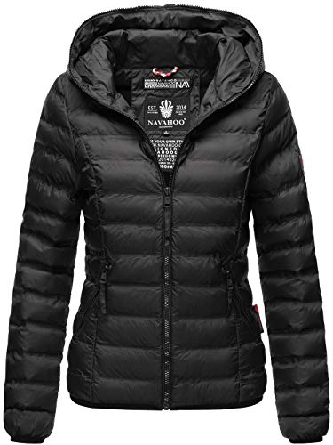 Navahoo Damen Stepp Jacke Übergangsjacke gesteppt B859 [B859-Neevi-Schwarz-Gr.XL] von Navahoo