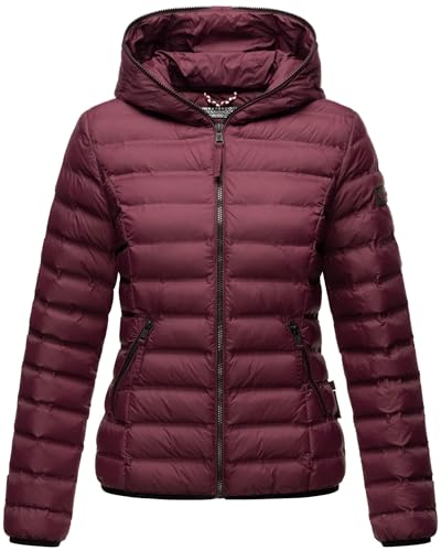 Navahoo Damen Stepp Jacke Übergangsjacke gesteppt B859 [B859-Neevi-Weinrot-Gr.M] von Navahoo