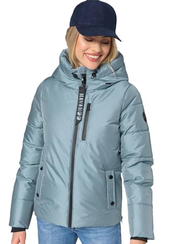 Navahoo Damen Stepp Jacke Übergangsjacke gesteppt warm Kapuze B960 [B960-Kruemel-Cloud-Blue-Gr.M] von Navahoo