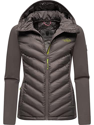 Navahoo Damen leichte Übergangsjacke Steppjacke mit Kapuze Nimm Mich Mit Dark Grey Gr. S von Navahoo