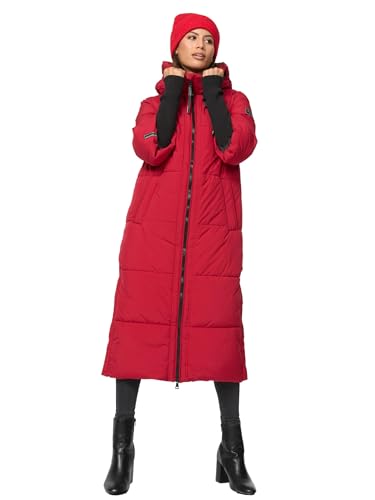 Navahoo Damen Stepp Winter Jacke gesteppte Winterjacke lang warm Kapuze B988 [B988-Ciao-Miau-Dark-Red-Gr.M] von Navahoo