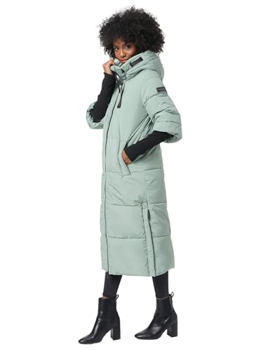 Navahoo Damen Stepp Winter Jacke gesteppte Winterjacke lang warm Kapuze B988 [B988-Ciao-Miau-Smo-Mint-Gr.XL] von Navahoo