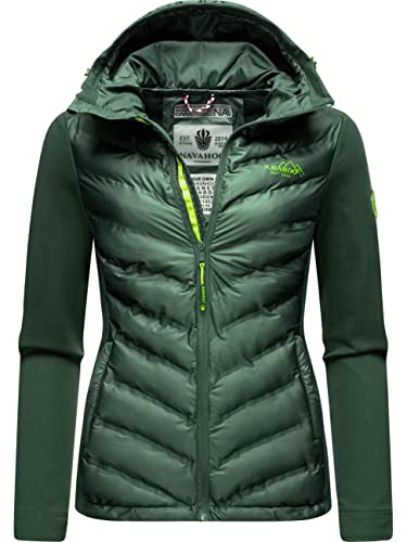 Navahoo Damen leichte Übergangsjacke Steppjacke mit Kapuze Nimm Mich Mit Dark Green Gr. M von Navahoo