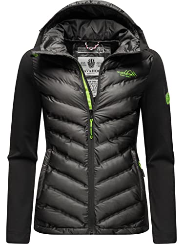 Navahoo Damen leichte Übergangsjacke Steppjacke mit Kapuze Nimm Mich Mit Black Gr. M von Navahoo